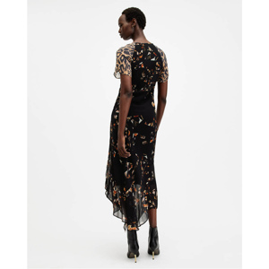 AllSaints Leah Floral Print Midi Dress